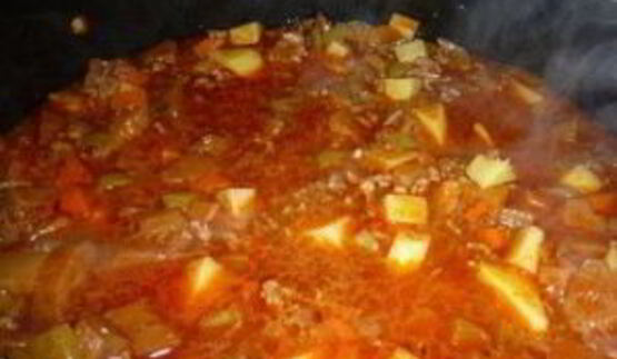 рагу из фарша с кабачками