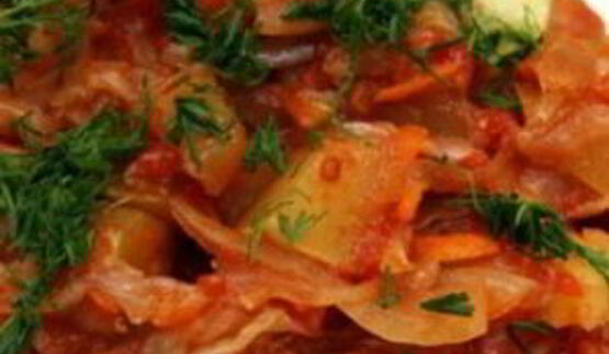 рагу из патиссонов и кабачков