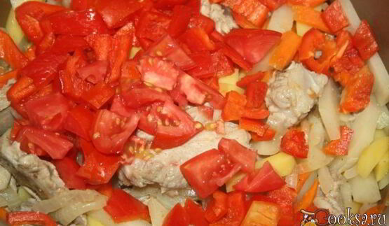 рагу из свинины с овощами в мультиварке