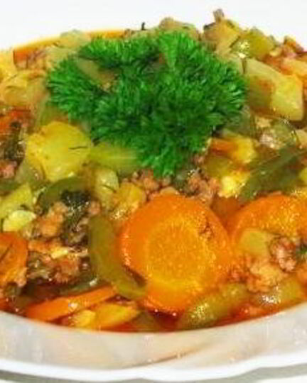 Рецепт рагу с фаршем и овощами