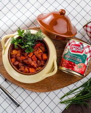 Рагу с курицей и красной фасолью