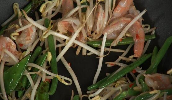 рисовая лапша с креветками