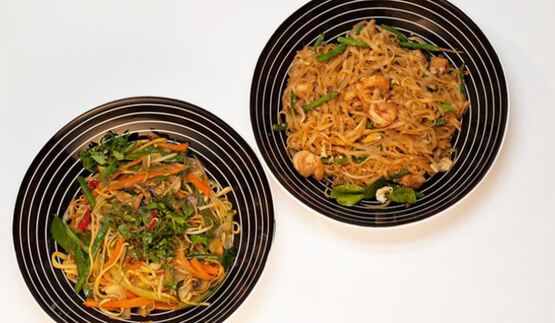 рисовая лапша с креветками