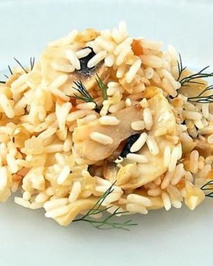 Грибное ризотто с орехами