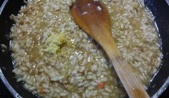 ризотто с баклажаном и лимоном