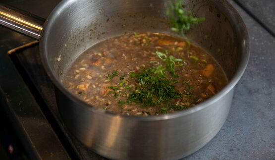 ризотто с белыми грибами и трюфельной пастой