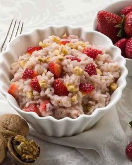 Рецепт ризотто с клубникой и грецким орехом