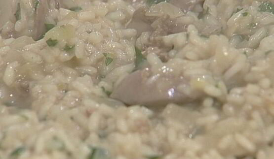 ризотто с куриной печенкой