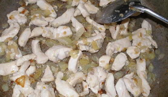 ризотто с курицей и замороженными овощами