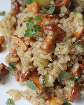 Ризотто с лисичками в сливках