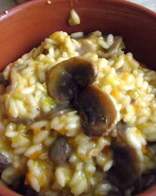 Ризотто с овощами и грибами