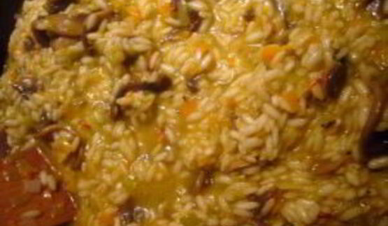 ризотто с овощами и грибами