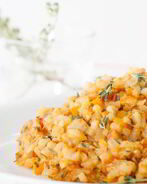 Ризотто с помидорами и свежим тунцом