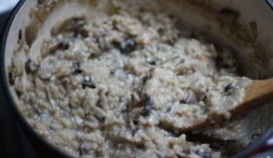 ризотто с шампиньонами и луком