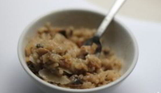 ризотто с шампиньонами и луком