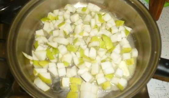 сладкое ризотто с томлеными фруктами