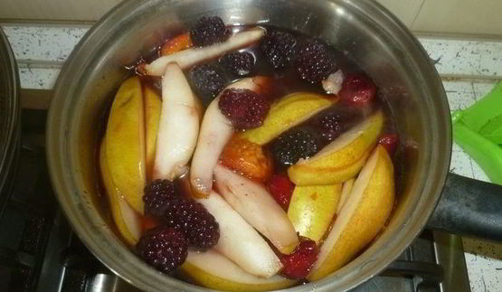 сладкое ризотто с томлеными фруктами