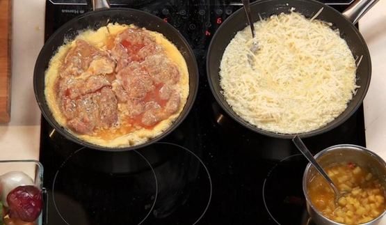 свиная отбивная с ризотто и яблочным чатни