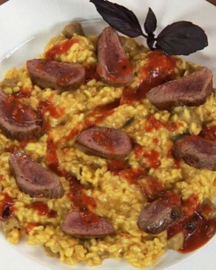 Рецепт утиного филе с банановым ризотто