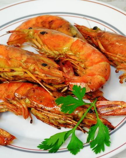 Рецепт большая креветка на гриле