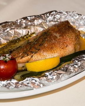 Черноморский окунь в фольге