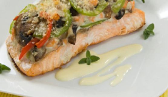 форель с грибной начинкой