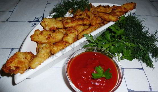 кальмары в панировочных сухарях хрустящие палочки