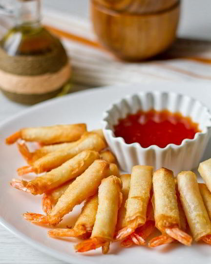 Рецепт креветок с имбирем в тесте фило