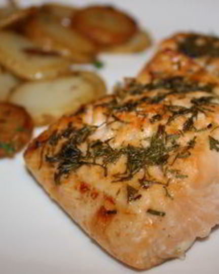 Рецепт лосося под укропным соусом