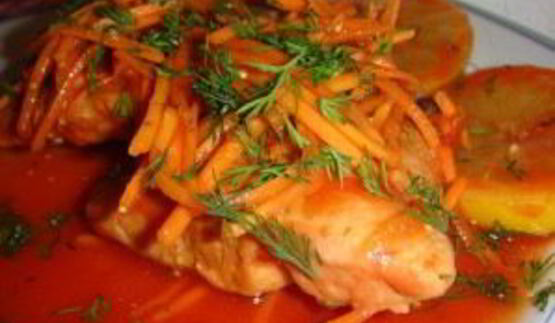 рыба в маринаде с морковкой