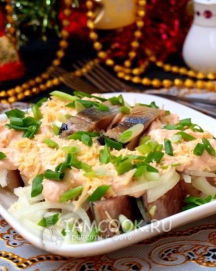 Рецепт сельди в сырном соусе