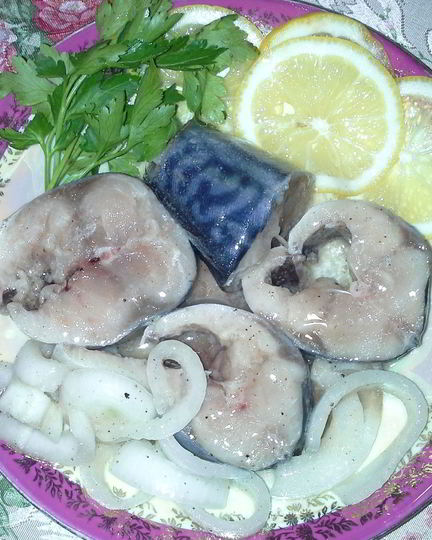 Рецепт скумбрии соленой кусочками