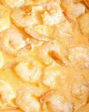 Тигровые креветки в сливочном соусе