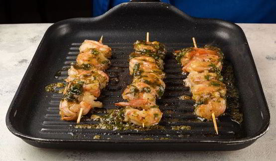 шашлычки из креветок в апельсиновом маринаде
