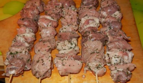 шашлычок с запечеными фаршированными репками