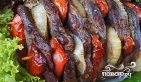 шашлык из говядины в духовке