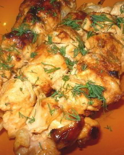 Рецепт шашлыка из курицы на сковороде