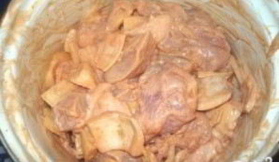 шашлык из курицы на сковороде