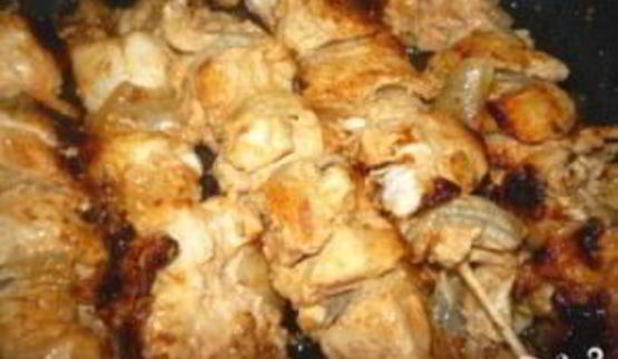 шашлык из курицы на сковороде