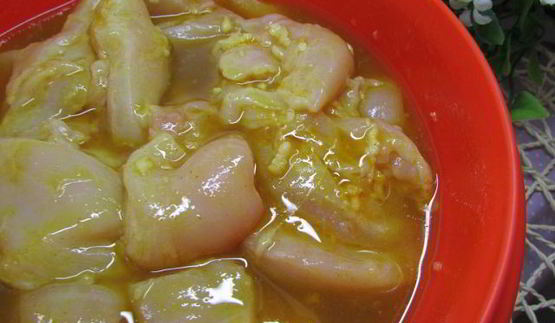 шашлык из курицы с овощами