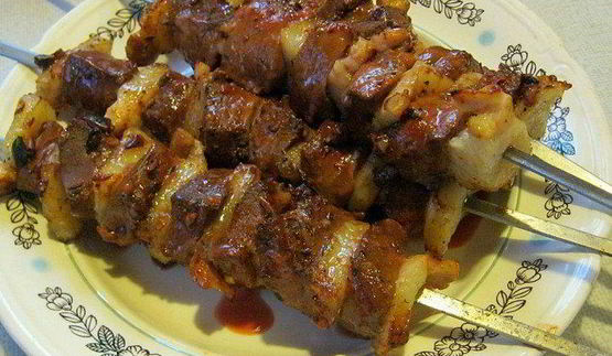 шашлык из печени