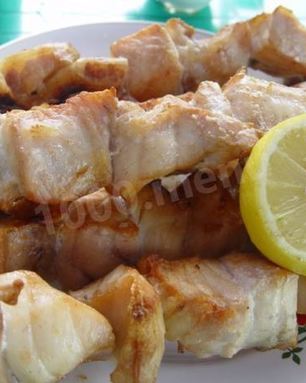 Шашлык из рыбы, белуги