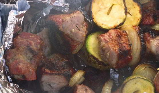 шашлык из свинины с водкой