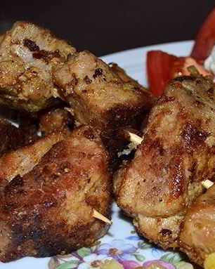 Шашлык из телятины в мультиварке