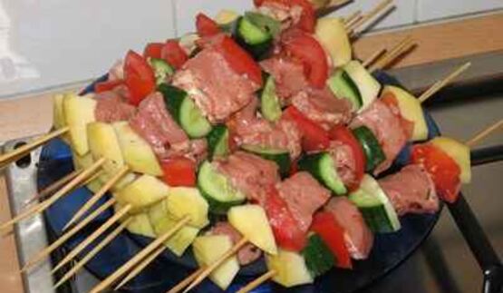 шашлык с овощами в духовке