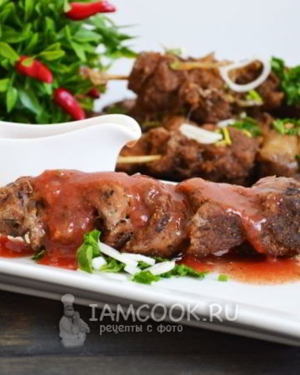 Рецепт шашлыка в духовке в банке на шпажках