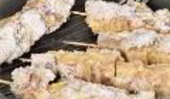 свиные шашлыки в кокосовой стружке