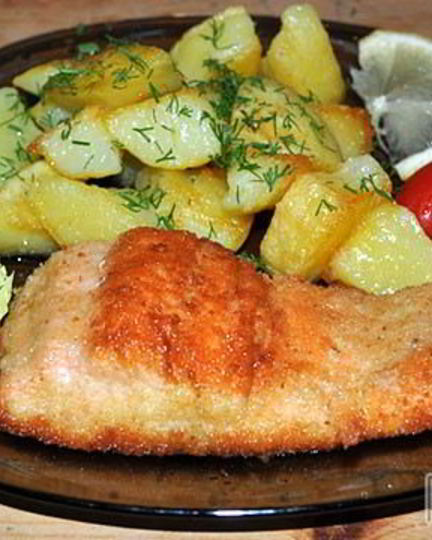 Рецепт шницеля из семги, лосося, форели