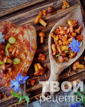 Стейк из свинины на сковороде