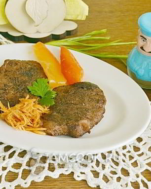 Стейк из свинины в фольге